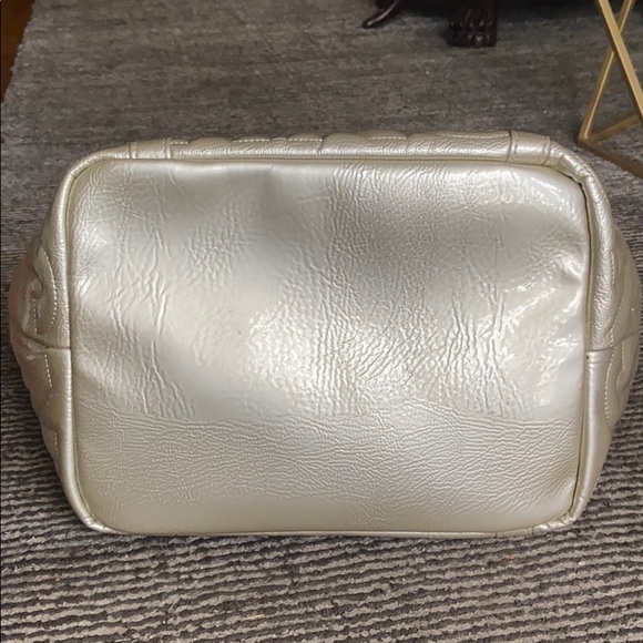 Betsy Johnson Signature Embossed Silver Tote - Picture 3 of 9